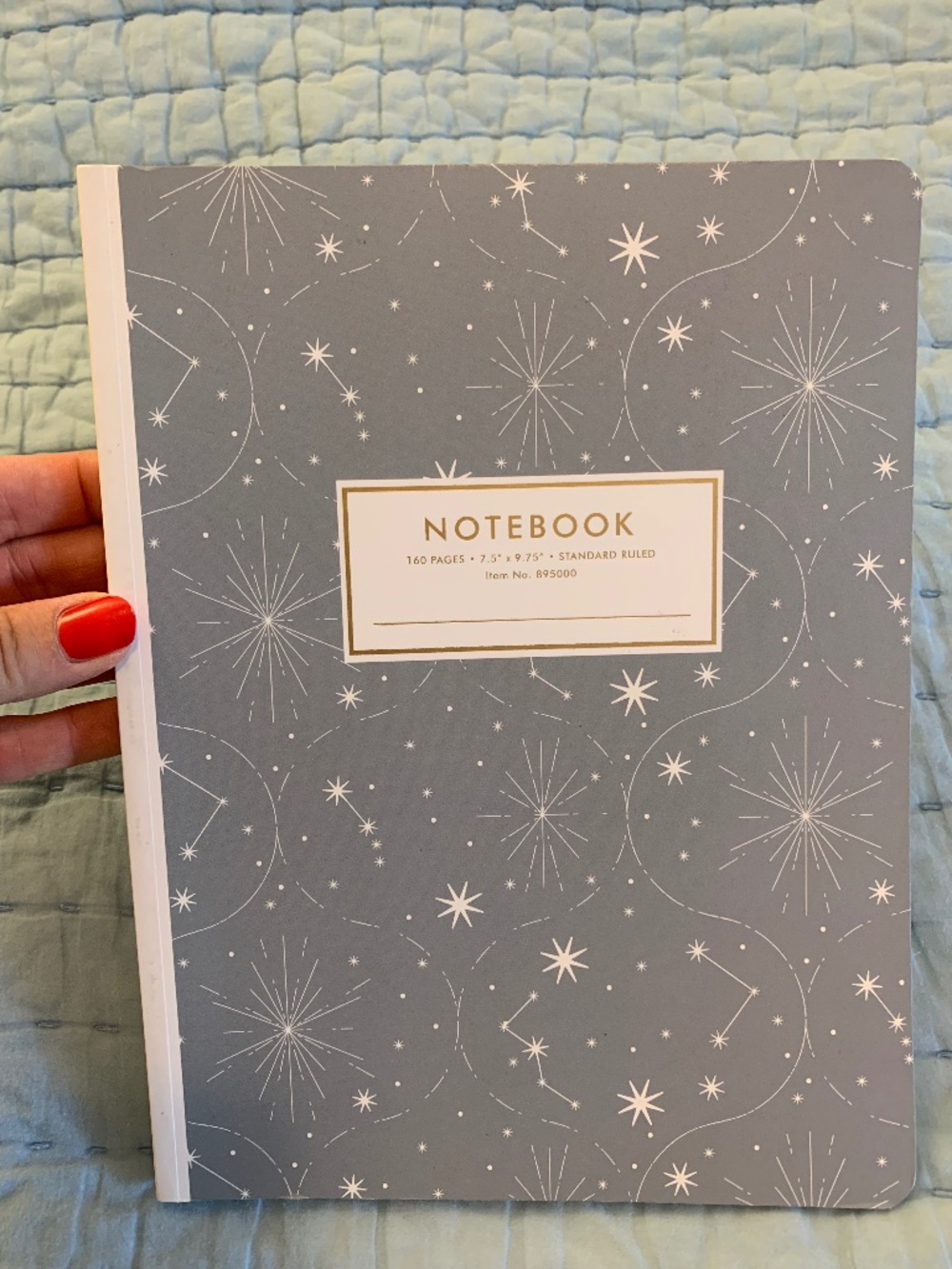 Vintage-Style Gray & White Celestial Notebook | 7.5" x 9.75"